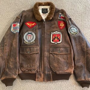 Vintage U.S. NAVY AVIREX LIMITED Type G-1 Jacket Spec. 7823 Leather Flight